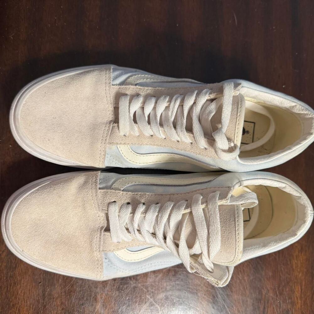 Vans sky blue cream and white
